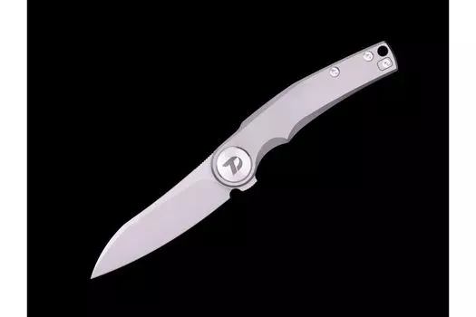 Складной нож Dr.Tech D9618G, сталь M390, рукоять титан, серый
