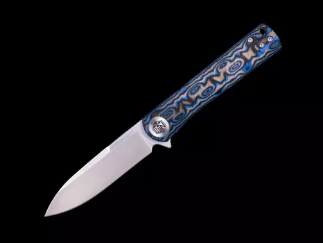 Складной нож Dr.Tech W3896MBL, сталь D2, рукоять микарта, Pattern blue