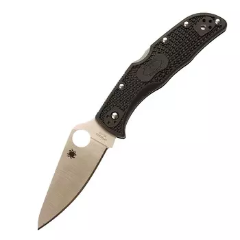 Складной нож ENDELA Spyderco C243PBK, сталь VG-10 Satin Plain, рукоять термопластик FRN, чёрный