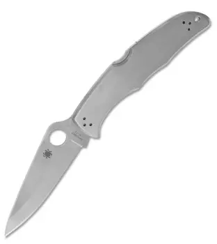 Складной нож Endura 4 - Spyderco 10P, сталь VG-10 Satin Plain, рукоять нержавеющая сталь