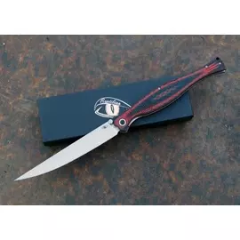 Складной нож филейный Лаврак, сталь AUS-8, красный