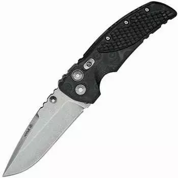 Складной нож Hogue EX-01, сталь 154CM Stone-Tumbled Drop Point, рукоять стеклотекстолит G-Mascus - Black/Gray
