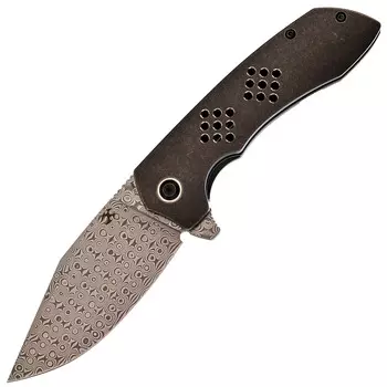 Складной нож Kansept knives Entity, сталь Damascus, титан