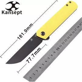 Складной нож Kansept knives Foosa, сталь 154CM, G10 желтая
