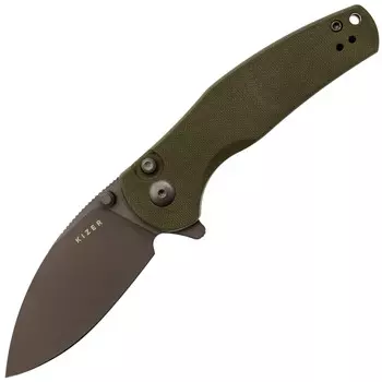 Складной нож Kizer Mini Grouper, сталь D2, рукоять G10, зеленый