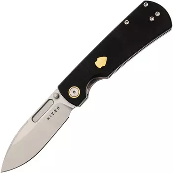 Складной нож Kizer Retro satin сталь Nitro-V, рукоять Black G10