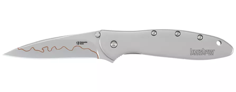 Складной нож Leek - Kershaw 1660CB (composite blade), сталь D2/Sandvik™ 14C28N, рукоять нержавеющая сталь 410