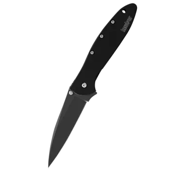 Полуавтоматический складной нож Kershaw Leek 1660CKT, сталь Sandvik™ 14C28N, рукоять нержавеющая сталь 410, чёрный