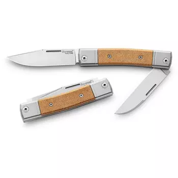 Складной нож LionSteel BestMan Two blades, сталь M390, рукоять Natural micarta