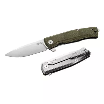 Складной нож LionSteel MT01 CVG, сталь M390, рукоять Green canvas micarta