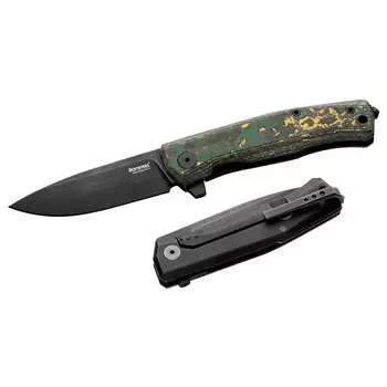 Складной нож LionSteel MT01 Toxis Stone, сталь MagnaCut, рукоять карбон/титан