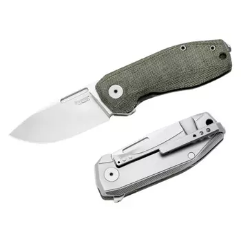 Складной нож LionSteel NANO, сталь MagnaCut, рукоять титан/микарта, зеленый