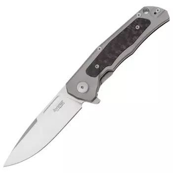 Складной нож LionSteel Q4TTRO, сталь MagnaCut, рукоять титан, серый