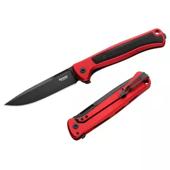 Складной нож LionSteel Skinny Aluminium, сталь MagnaCut, рукоять алюминий/микарта, красный/черный
