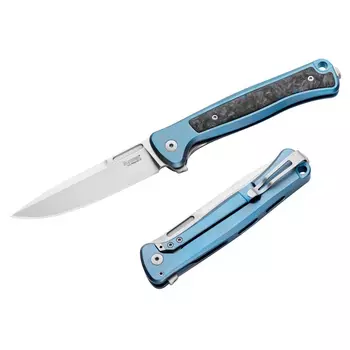 Складной нож LionSteel Skinny Titanium, сталь MagnaCut, рукоять титан, голубой