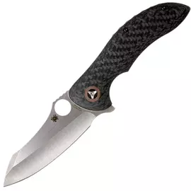 Складной нож Magnitude by Peter Carey - Spyderco C212CFP, сталь Crucible CPM® S30V™ Satin Plain, рукоять карбон, чёрно-серый