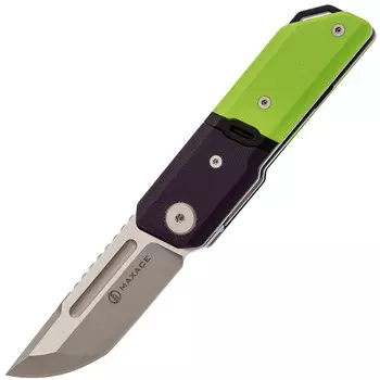Складной нож Maxace Capsule-2, сталь 10CR15COMOV, рукоять G10, фиолетовый/зеленый