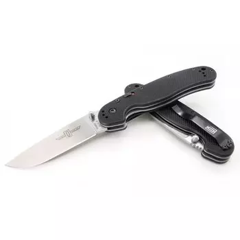 Полуавтоматический складной нож Ontario RAT-1A, Assisted, сталь AUS-8, Satin, рукоять G10, black