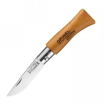 Складной нож Opinel №2, сталь AFNOR XC90 Carbon Steel, рукоять бук, 111020