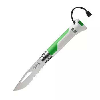 Складной нож Opinel №8 Fluo Green, зеленый, сталь Sandvik 12C27