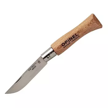 Складной Нож Opinel Stainless steel №4, нержавеющая сталь Sandvik 12C27, бук, 121040