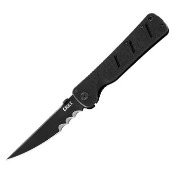 Складной нож Otanashi noh Ken™ - CRKT 2916, сталь AUS-8 Black Finish Combo Edge, рукоять стеклотекстолит G10