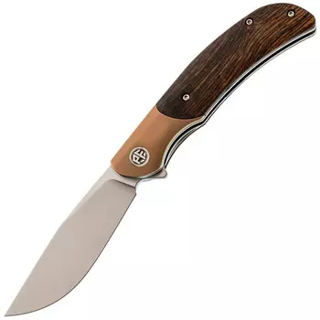 Складной нож Petrified Fish Hourglass, сталь K110, рукоять дерево, sandal wood