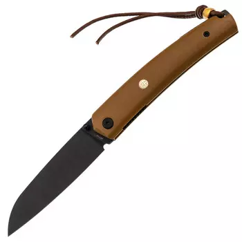 Складной нож Petrified Fish Patte, сталь 12C27, рукоять G10, tan