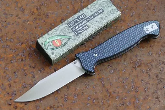 Складной Нож Разведчика, карбон синий