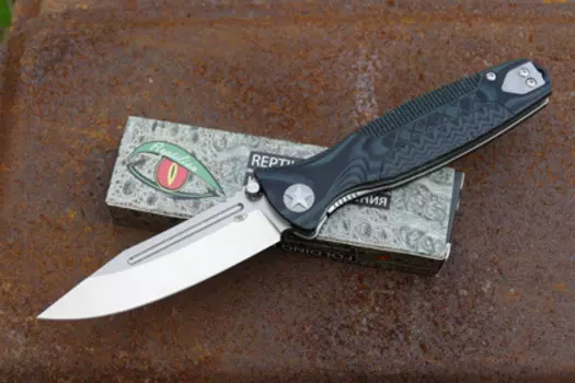 Складной нож Reptilian Хунта-02, сталь D2, рукоять G10, черный