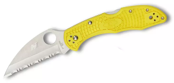 Складной нож Salt 2 Wharncliffe Spyderco, сталь H-1 Black, рукоять термопластик FRN