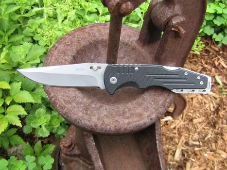 Складной нож Salute Fusion - SOG FF10, сталь 8Cr13MoV, рукоять G10, чёрный