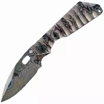 Складной нож SnG Mick Strider Custom, сталь Colored Carbon Damascus, рукоять Titanium / Damascus