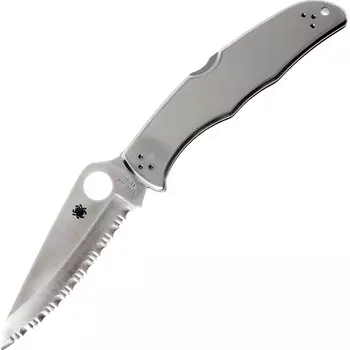 Складной нож Spyderco Endura 4 - 10S, сталь VG-10 Satin Serrated (SpyderEdge™), рукоять нержавеющая сталь