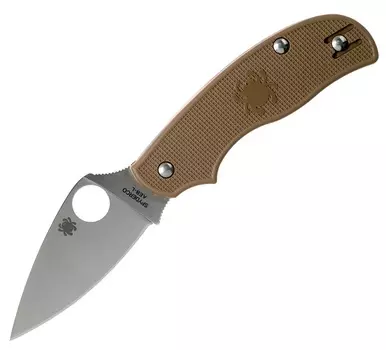 Складной нож Spyderco Urban SPRINT RUN C127PBN, сталь AEB-L Satin Plain, рукоять пластик FRN, коричневый