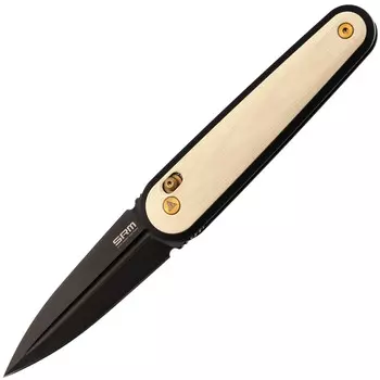 Складной нож SRM 251MB-GT2 black Ti-coat сталь N690, рукоять White G10/Aluminium