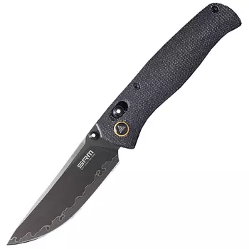 Складной нож SRM Medal 255L-MB2, сталь 140Cr, рукоять микарта, черный