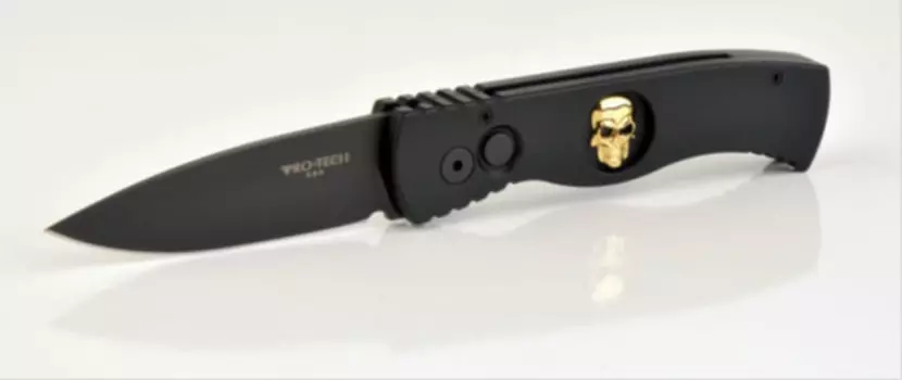 Складной нож TR-2.66 Gold Skull, сталь 154 СМ