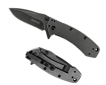 Складной полуавтоматический нож Kershaw Cryo BlackWash K1555BW, сталь 8Cr13MOV, рукоять нержавеющая сталь
