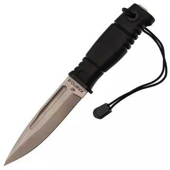 Тактический нож КАМПО-В, сталь 95Х18, рукоять термоэластопласт, кожаные ножны