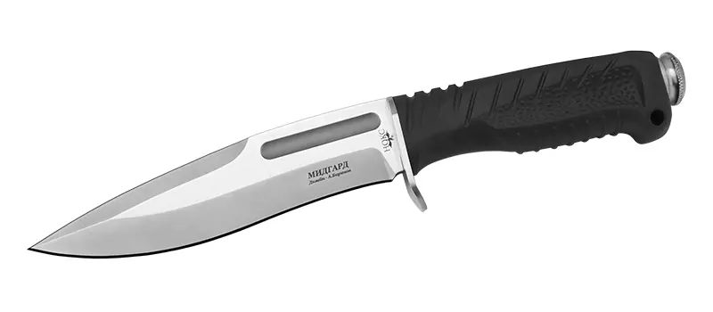 Тактический нож НОКС Мидгард, сталь AUS-8, рукоять эластомер, черный