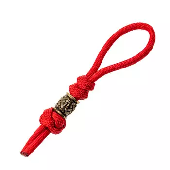 Темляк малый с бусиной "Кельтское плетение", красный