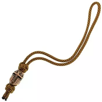 Темляк средний коричневый с бусиной "Шлем Тевтонца"