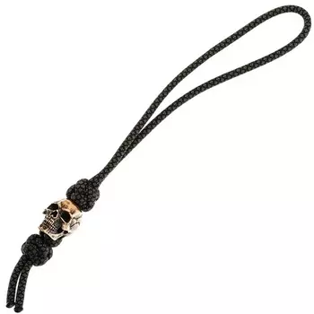 Темляк средний олива с бусиной "Большой череп"