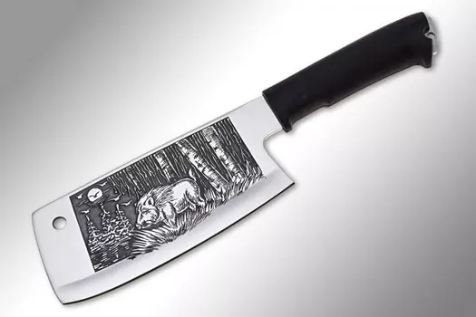 Тесак Вепрь, сталь AUS-8 с гравировкой, Кизляр