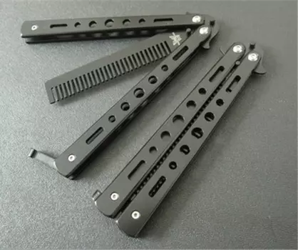 Тренировочный балисонг расческа "Black Star"