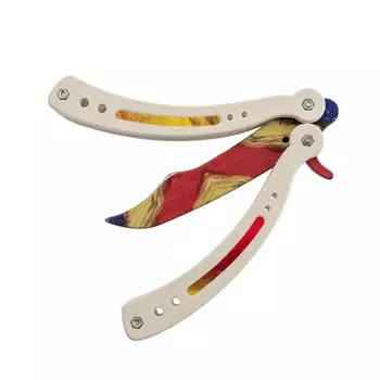 Тренировочный нож-бабочка (балисонг) Цветной, фанера