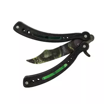 Тренировочный нож-бабочка (балисонг) Халк, материал фанера