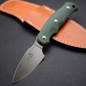 Туристический нож G.Sakai, Camper En Fixed, сталь ZDP-189, цвет Green G-10, в подарочной коробке