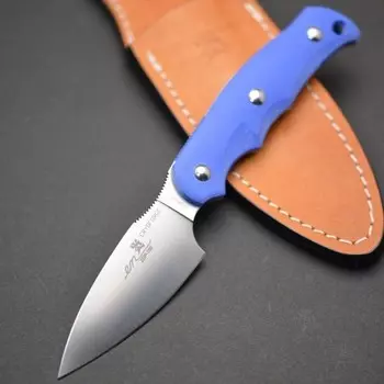 Туристический нож G.Sakai, Camper En Fixed, сталь ZDP-189, цвет Blue G-10, в подарочной коробке